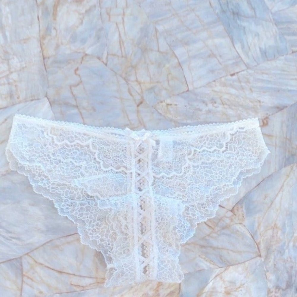 VS Very Sexy White Lace Panty Underwear Mesh Bikini